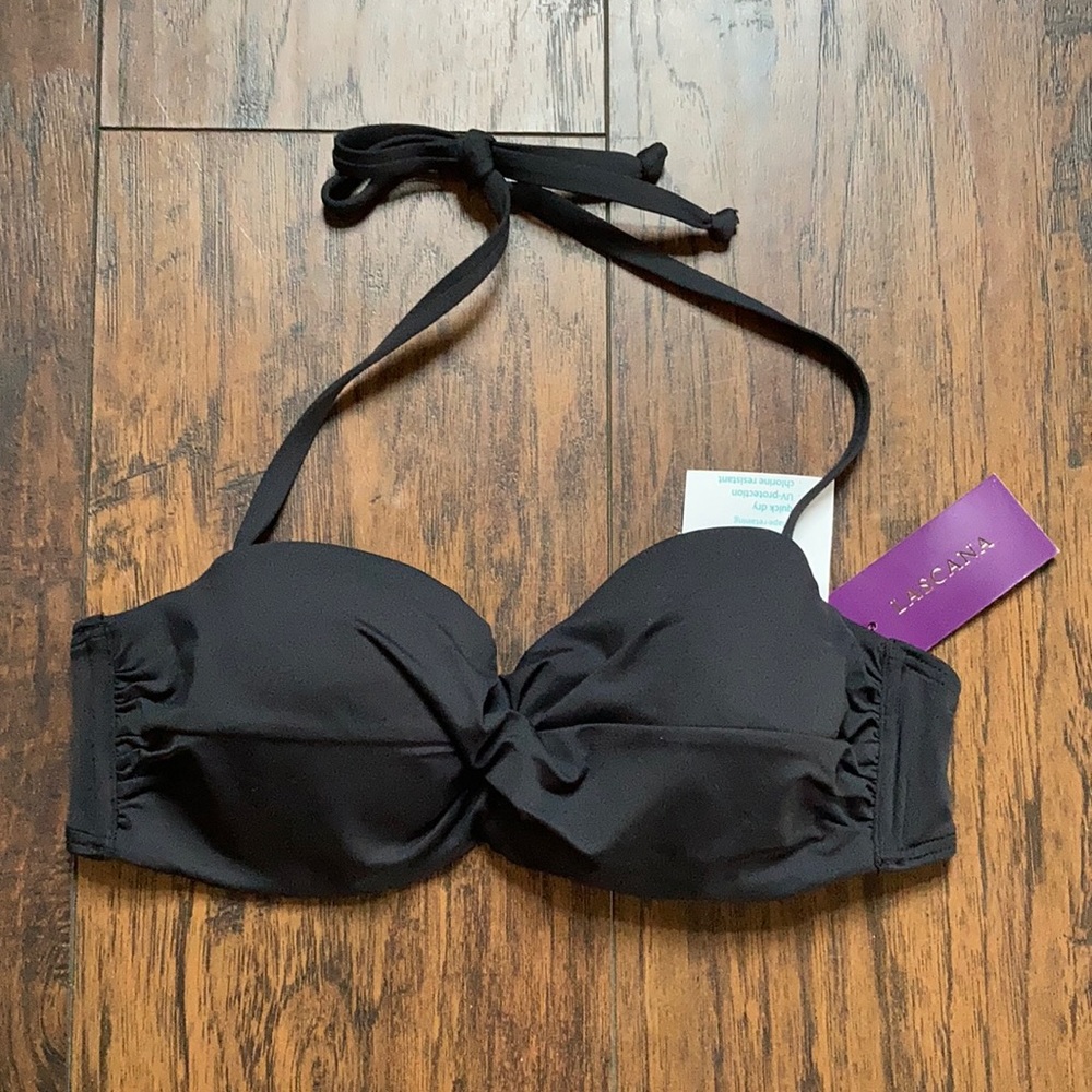 Lascana Mix Kini Black Halter Top Bikini Top